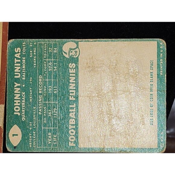 1966 &1967 Johnny  Unitas Philadelphia Football Cards - Picture 5 of 6